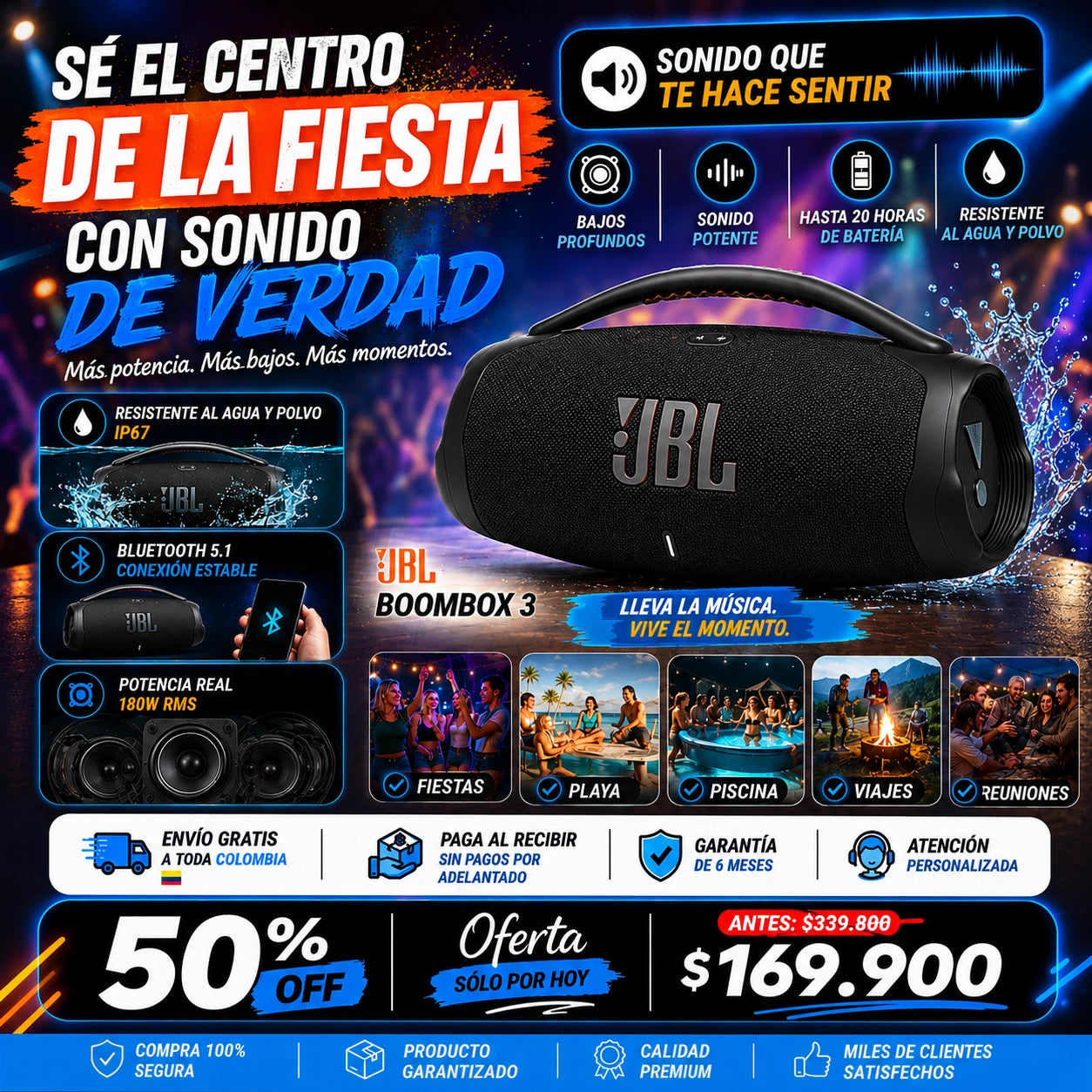 Parlante JBL Boombox 3: Sonido Superior 🎶